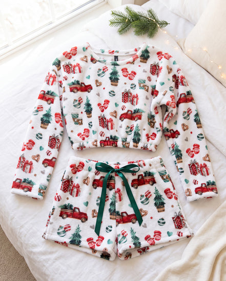 Women's Christmas Trucks Outfit