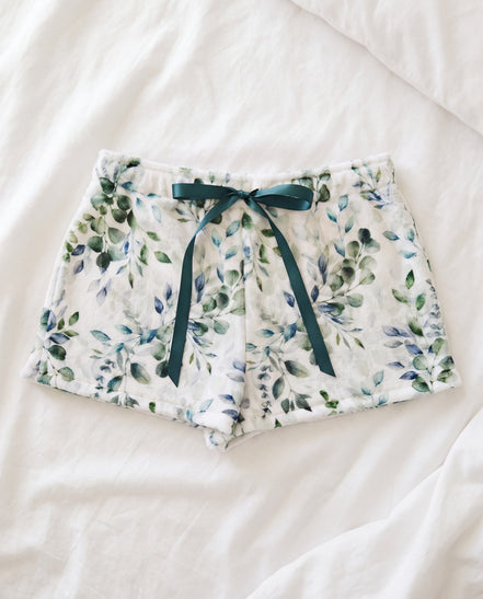Women's Blue Leaf Shorts